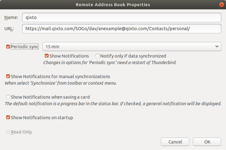 Remote Address Book Settings