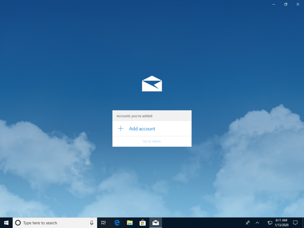 Windows Mail Add Account